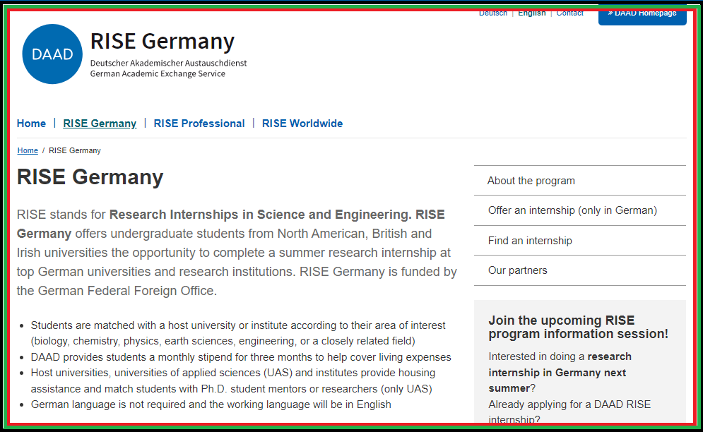 RISE Germany Internship Program 2022 | Fully Scholarship